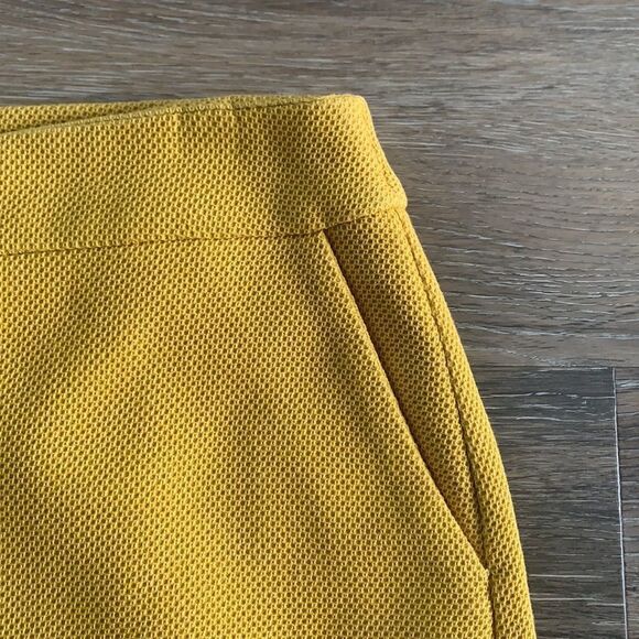 Promod mini skirt with zip front and side pockets gold color sz 8 - Picture 3 of 9